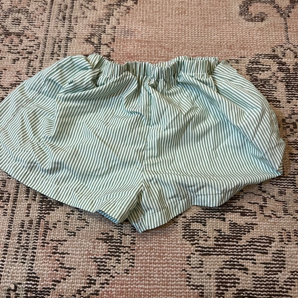 Striped Green Women's Shorts
